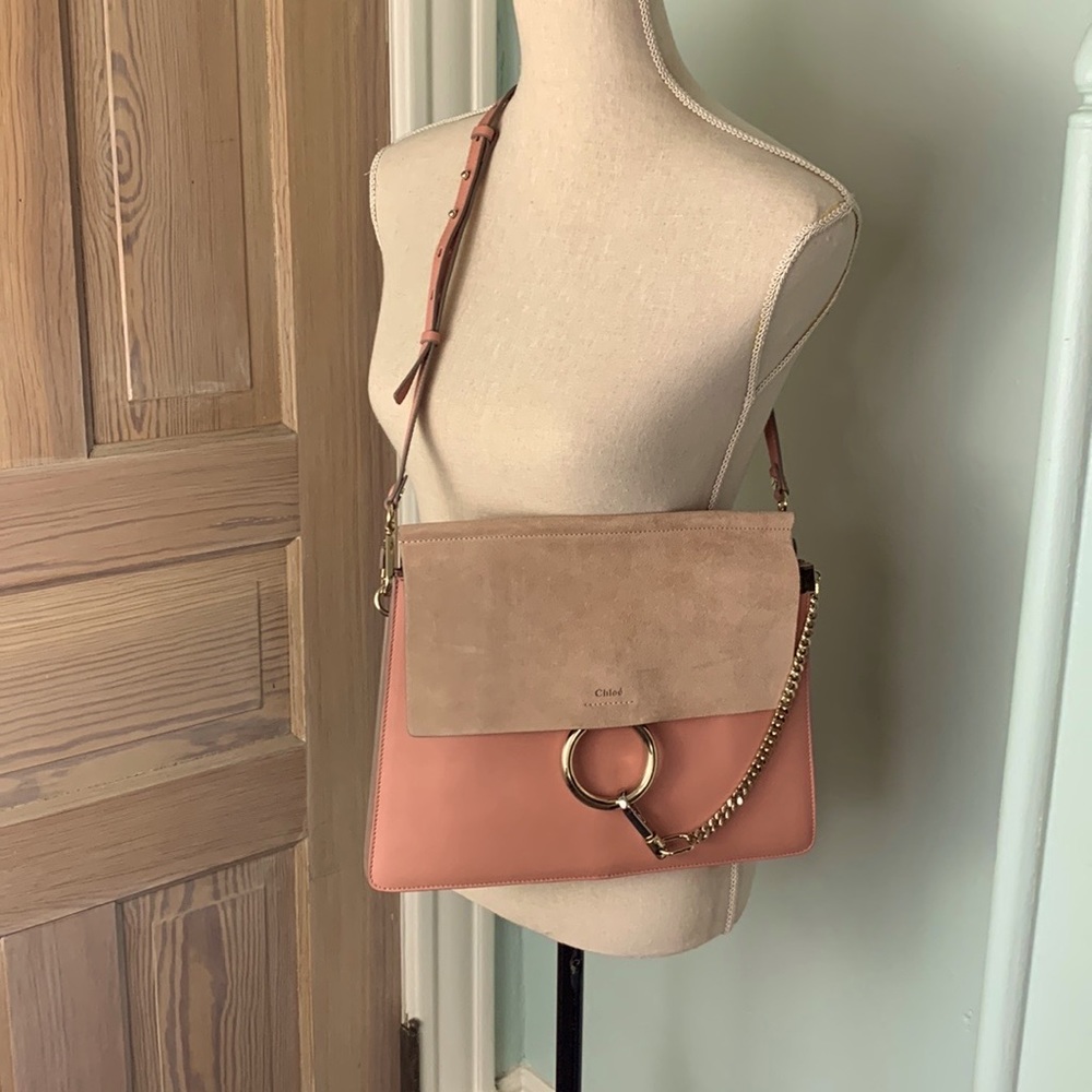 Chloe Pink and Tan Crossbody Bag
